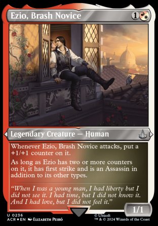 (236) Magic The Gathering Universes Beyond: Assassin's Creed: Extras Single: Ezio, Brash Novice (V.2) Holo Uncommon