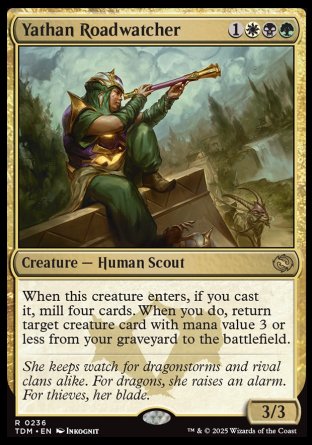 (236) Magic The Gathering Tarkir: Dragonstorm: Promos Single: Yathan Roadwatcher (V.2) Holo Rare