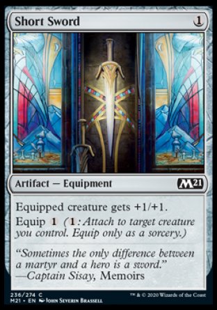 (236) Magic The Gathering Core 2021 Single: Short Sword Holo Common