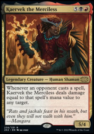 (236) Magic The Gathering Double Masters 2022 Single: Kaervek the Merciless Holo Rare