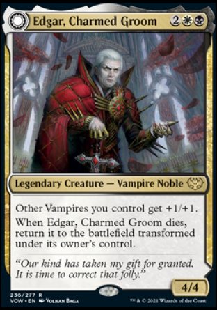 (236) Magic The Gathering Innistrad: Crimson Vow Single: Edgar, Charmed Groom // Edgar Markov's Coffin Holo Rare