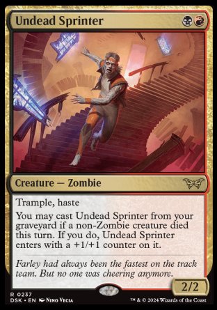 (237) Magic The Gathering Duskmourn: House of Horror Single: Undead Sprinter Rare