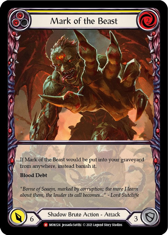 (MON124) Flesh & Blood TCG Monarch - First Single: Mark of the Beast (Extended Art Rainbow Foil) Majestic