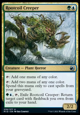 (238) Magic The Gathering Innistrad: Midnight Hunt Single: Rootcoil Creeper Holo Uncommon
