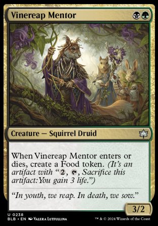 (238) Magic The Gathering Bloomburrow Single: Vinereap Mentor Holo Uncommon