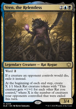 (239) Magic The Gathering Bloomburrow Single: Vren, the Relentless Holo Rare