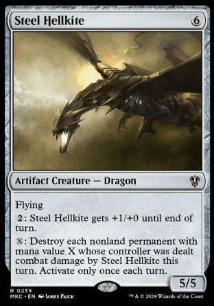 (239) Magic The Gathering Commander: Murders at Karlov Manor Single: Steel Hellkite Rare