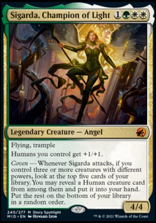 (240) Magic The Gathering Innistrad: Midnight Hunt Single: Sigarda, Champion of Light Mythic