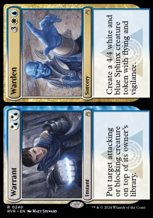 (240) Magic The Gathering Ravnica Remastered Single: Warrant // Warden Holo Rare