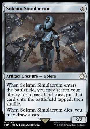 (240) Magic The Gathering Universes Beyond: Fallout Single: Solemn Simulacrum Holo Rare