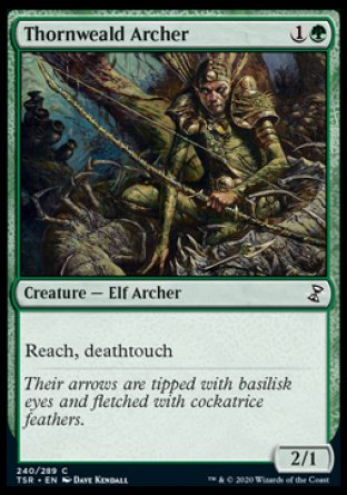 (240/289) Magic The Gathering Time Spiral Remastered Single: Thornweald Archer Common