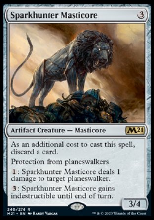 (240) Magic The Gathering Core 2021 Single: Sparkhunter Masticore Holo Rare