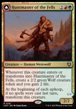 (241) Magic The Gathering Innistrad Remastered Single: Huntmaster of the Fells / Ravager of the Fells Holo Rare