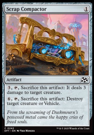 (242) Magic The Gathering Aetherdrift Single: Scrap Compactor Holo Common