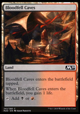 (242/280) Magic The Gathering Core 2020 Single: Bloodfell Caves Holo Common
