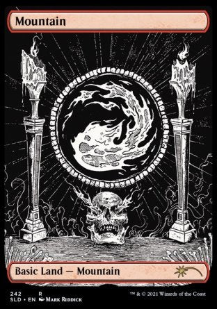 (242) Magic The Gathering Secret Lair Drop Series Single: Mountain (V.4) Holo Land