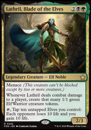 (242) Magic The Gathering Magic: The Gathering Foundations Single: Lathril, Blade of the Elves Rare