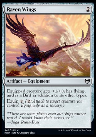 (243/285) Magic The Gathering Kaldheim Single: Raven Wings Holo Common