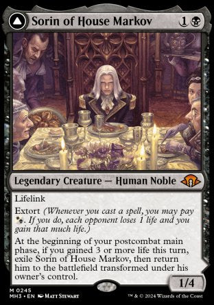 (245) Magic The Gathering Modern Horizons 3 Single: Sorin of House Markov // Sorin, Ravenous Neonate Holo Mythic