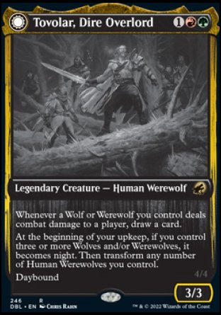 (246) Magic The Gathering Innistrad: Double Feature Single: Tovolar, Dire Overlord // Tovolar, the Midnight Scourge Rare