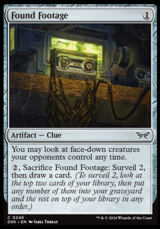 (246) Magic The Gathering Duskmourn: House of Horror Single: Found Footage Holo Common