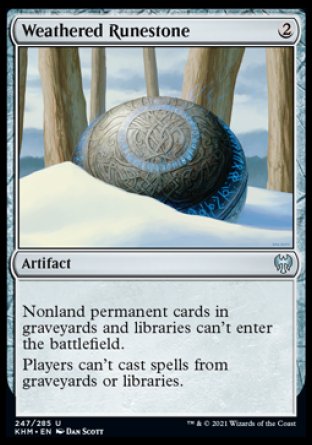 (247/285) Magic The Gathering Kaldheim Single: Weathered Runestone Holo Uncommon