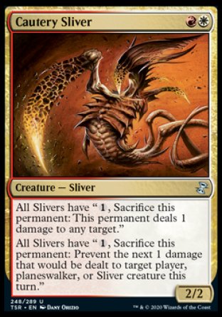 (248/289) Magic The Gathering Time Spiral Remastered Single: Cautery Sliver Holo Uncommon