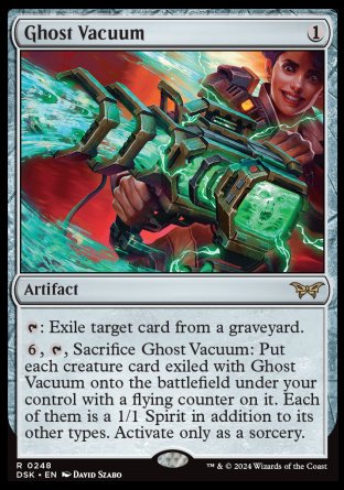 (248) Magic The Gathering Duskmourn: House of Horror Single: Ghost Vacuum Holo Rare