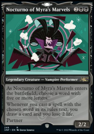 (248) Magic The Gathering Unfinity: Extras Single: Nocturno of Myra's Marvels (V.1) Holo Rare