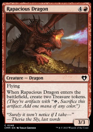 (248) Magic The Gathering Commander Masters Single: Rapacious Dragon Holo Common