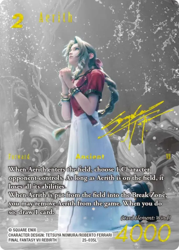 (035) Final Fantasy TCG Tears of the Planet Single: Aerith (25-035) (V.2) Legend