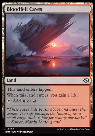 (250) Magic The Gathering Tarkir: Dragonstorm Single: Bloodfell Caves Holo Common