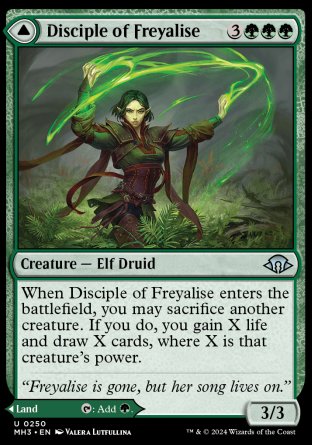 (250) Magic The Gathering Modern Horizons 3 Single: Disciple of Freyalise // Garden of Freyalise Holo Uncommon