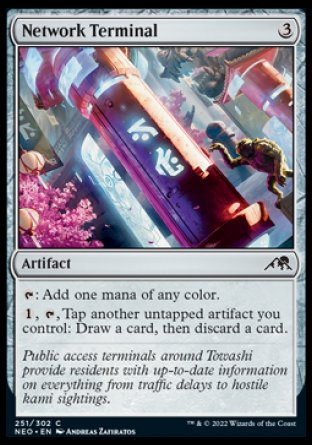 (251) Magic The Gathering Kamigawa: Neon Dynasty Single: Network Terminal Holo Common