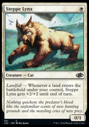 (251) Magic The Gathering Jumpstart 2022 Single: Steppe Lynx Common