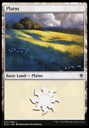 (251/269) Magic The Gathering Throne of Eldraine Single: Plains (V.2) Holo Land