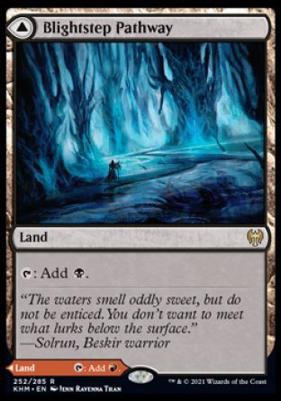 (252/285) Magic The Gathering Kaldheim Single: Blightstep Pathway // Searstep Pathway Holo Rare