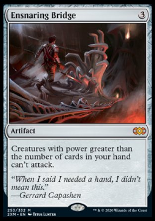 (253/332) Magic The Gathering Double Masters Single: Ensnaring Bridge Holo Mythic