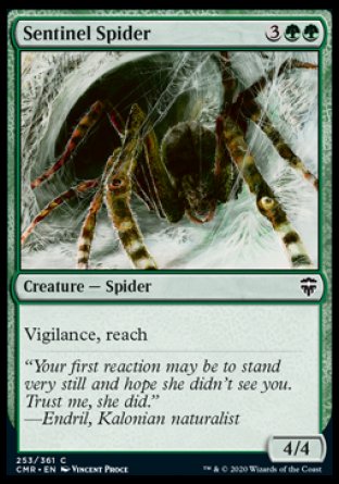 (253/361) Magic The Gathering Commander Legends Single: Sentinel Spider Holo Common