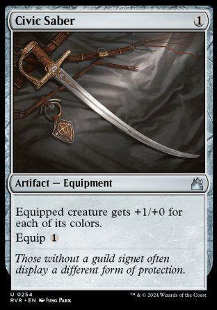 (254) Magic The Gathering Ravnica Remastered Single: Civic Saber Holo Uncommon