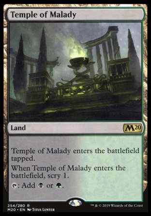 (254/280) Magic The Gathering Core 2020 Single: Temple of Malady Holo Rare