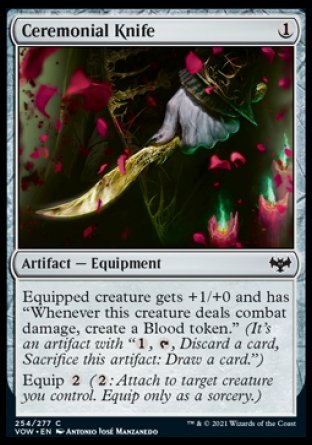 (254) Magic The Gathering Innistrad: Crimson Vow Single: Ceremonial Knife Holo Common