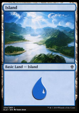 (254/269) Magic The Gathering Throne of Eldraine Single: Island (V.1) Holo Land