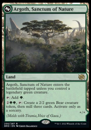 (256) Magic The Gathering The Brothers' War Single: Argoth, Sanctum of Nature // Titania, Gaea Incarnate Rare