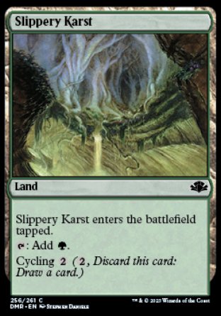 (256) Magic The Gathering Dominaria Remastered Single: Slippery Karst Holo Common
