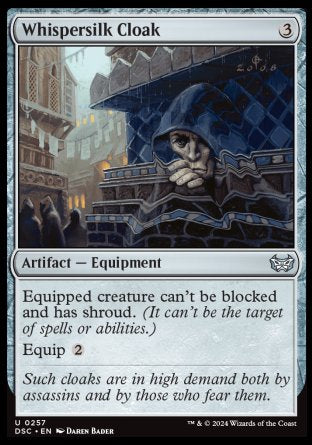 (257) Magic The Gathering Commander: Duskmourn: House of Horror Single: Whispersilk Cloak Uncommon