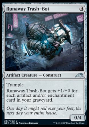 (257) Magic The Gathering Kamigawa: Neon Dynasty Single: Runaway Trash-Bot Holo Uncommon