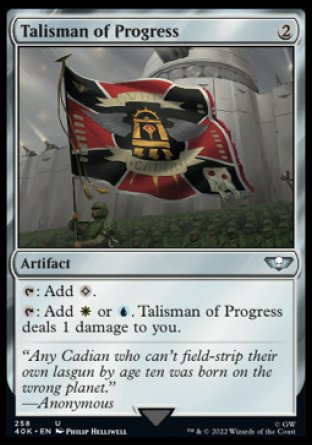 (258) Magic The Gathering Universes Beyond: Warhammer 40000 Single: Talisman of Progress Uncommon