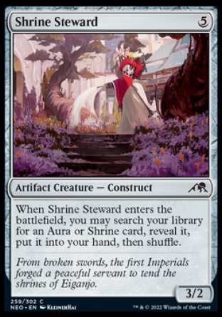 (259) Magic The Gathering Kamigawa: Neon Dynasty Single: Shrine Steward Holo Common