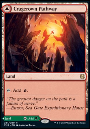 (261/280) Magic The Gathering Zendikar Rising Single: Cragcrown Pathway // Timbercrown Pathway Holo Rare